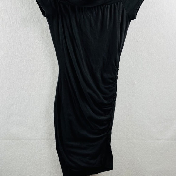 Pam & Gela Off the Shoulder Black Dress Side Ruching Size Small NWT Baddie - Picture 2 of 11